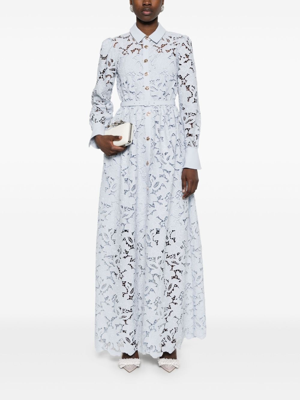 lace collared maxi dress - 2