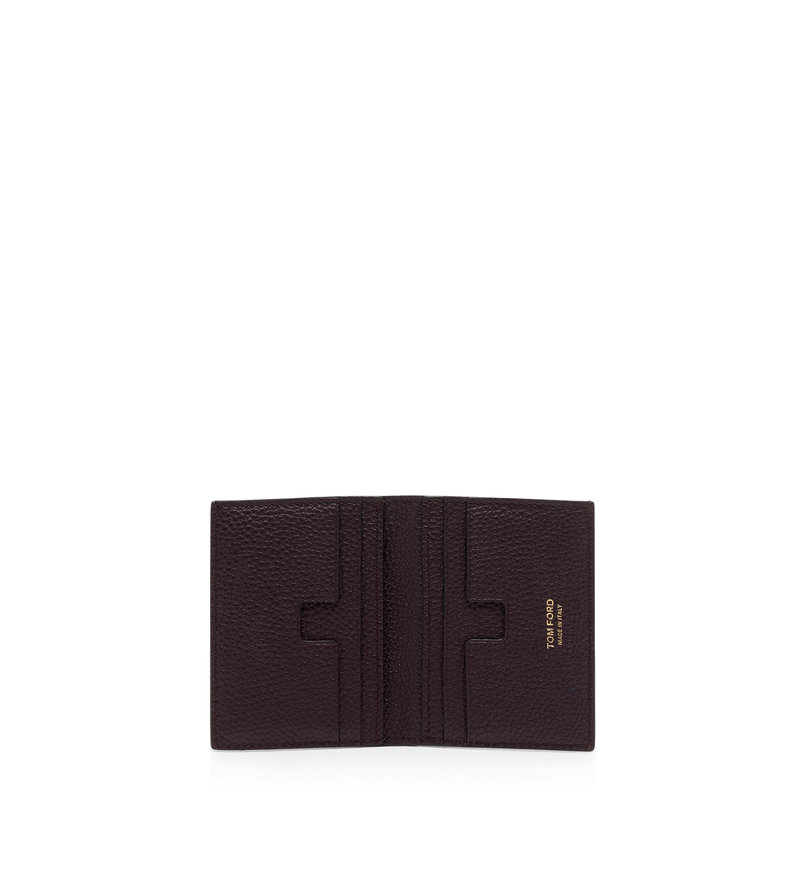 GRAIN LEATHER FOLDING CARDHOLDER - 3