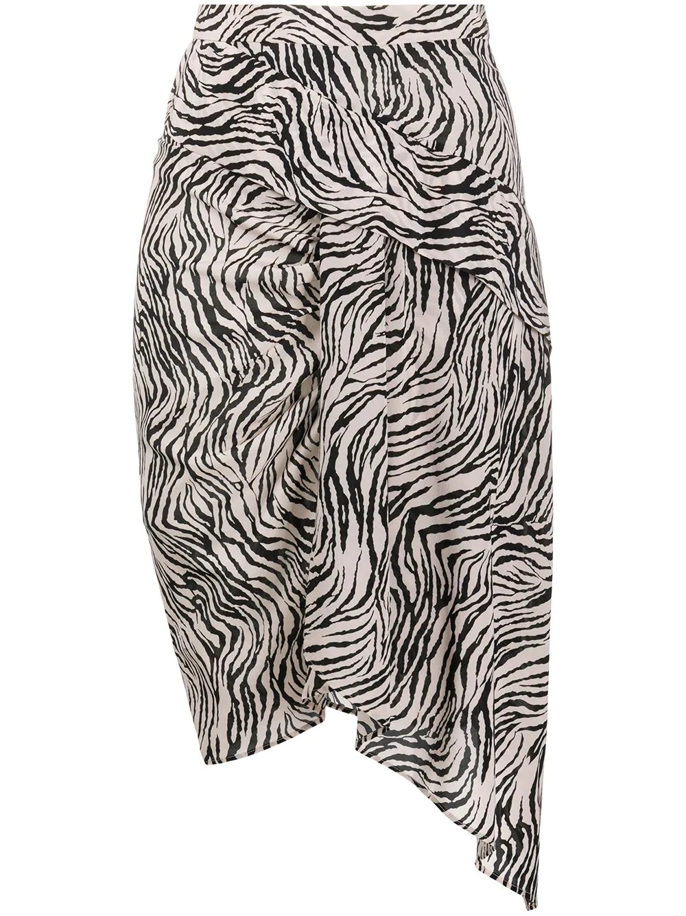 zebra-print asymmetric skirt - 1