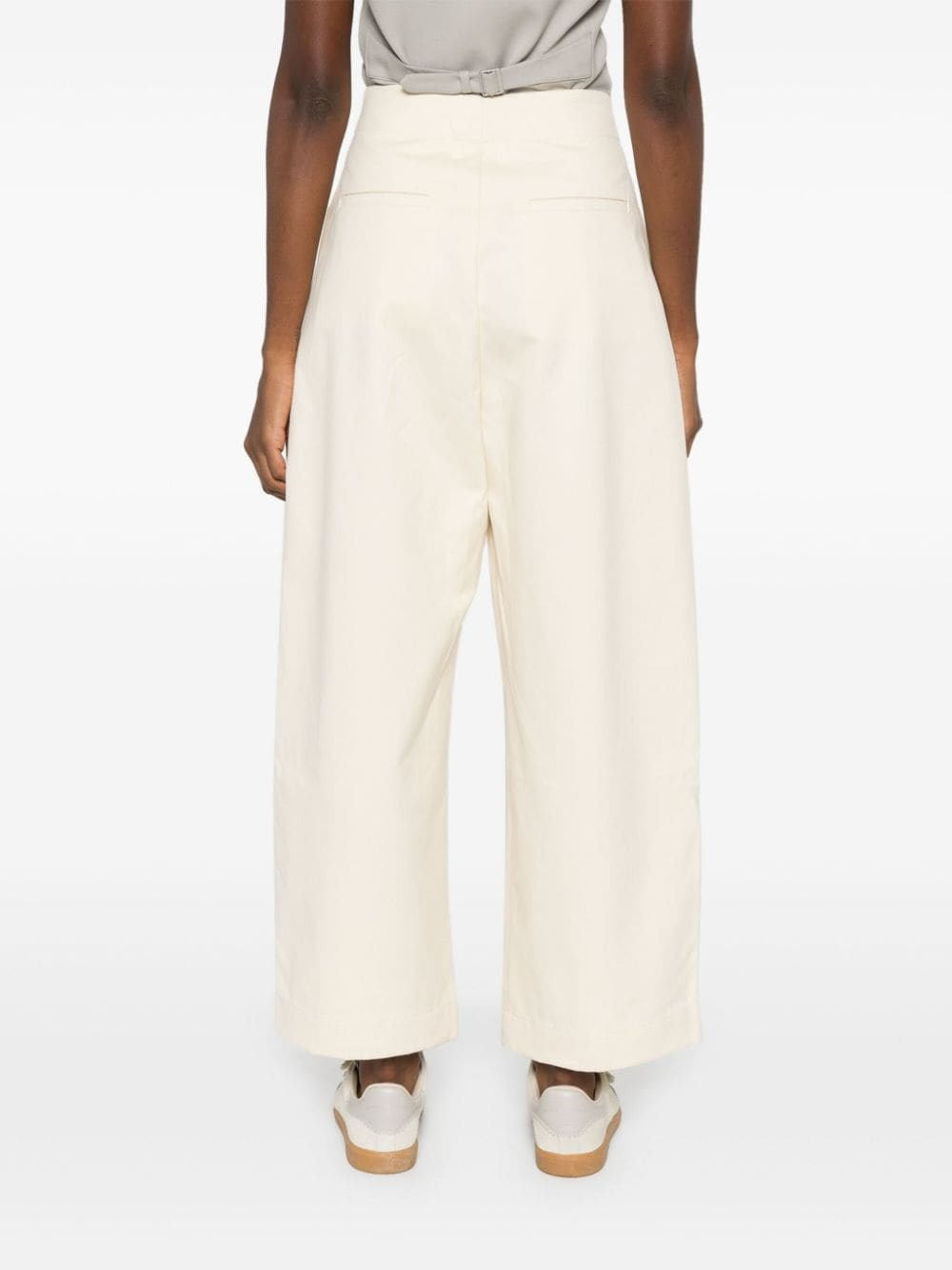 Cotton wide leg trousers - 7