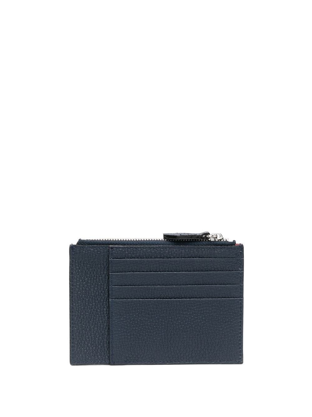 logo-patch leather card holder - 2