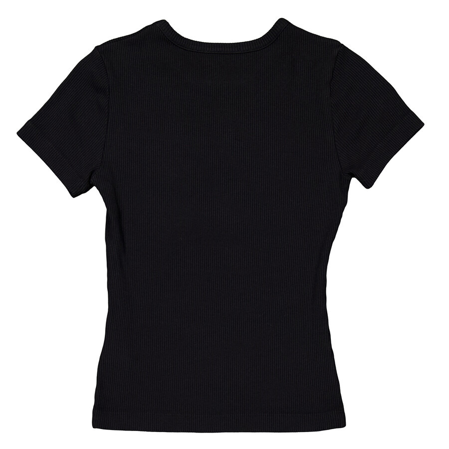 Agolde Ladies Black Arlo Rib Pocket Tee - 6