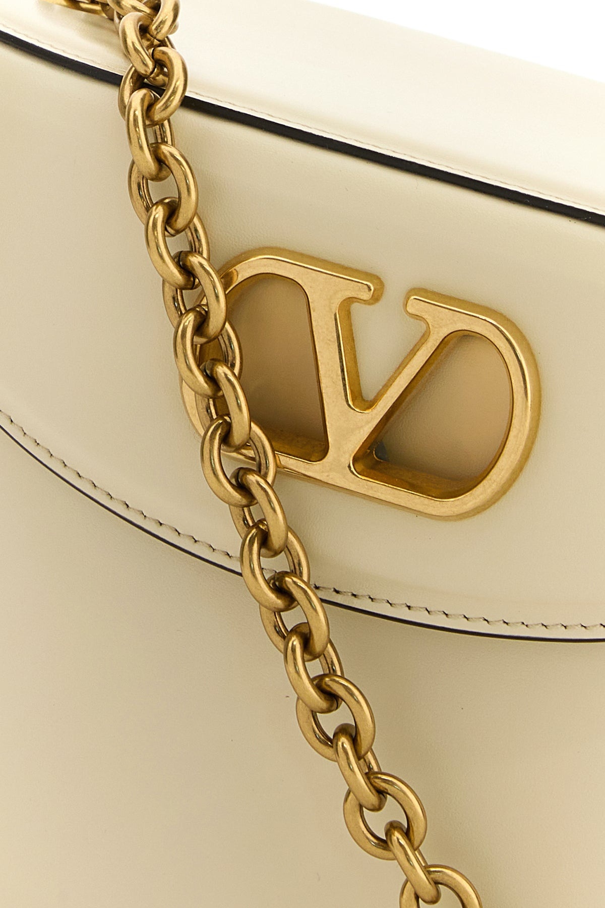 Ivory leather VLogo Signature bucket bag - 4