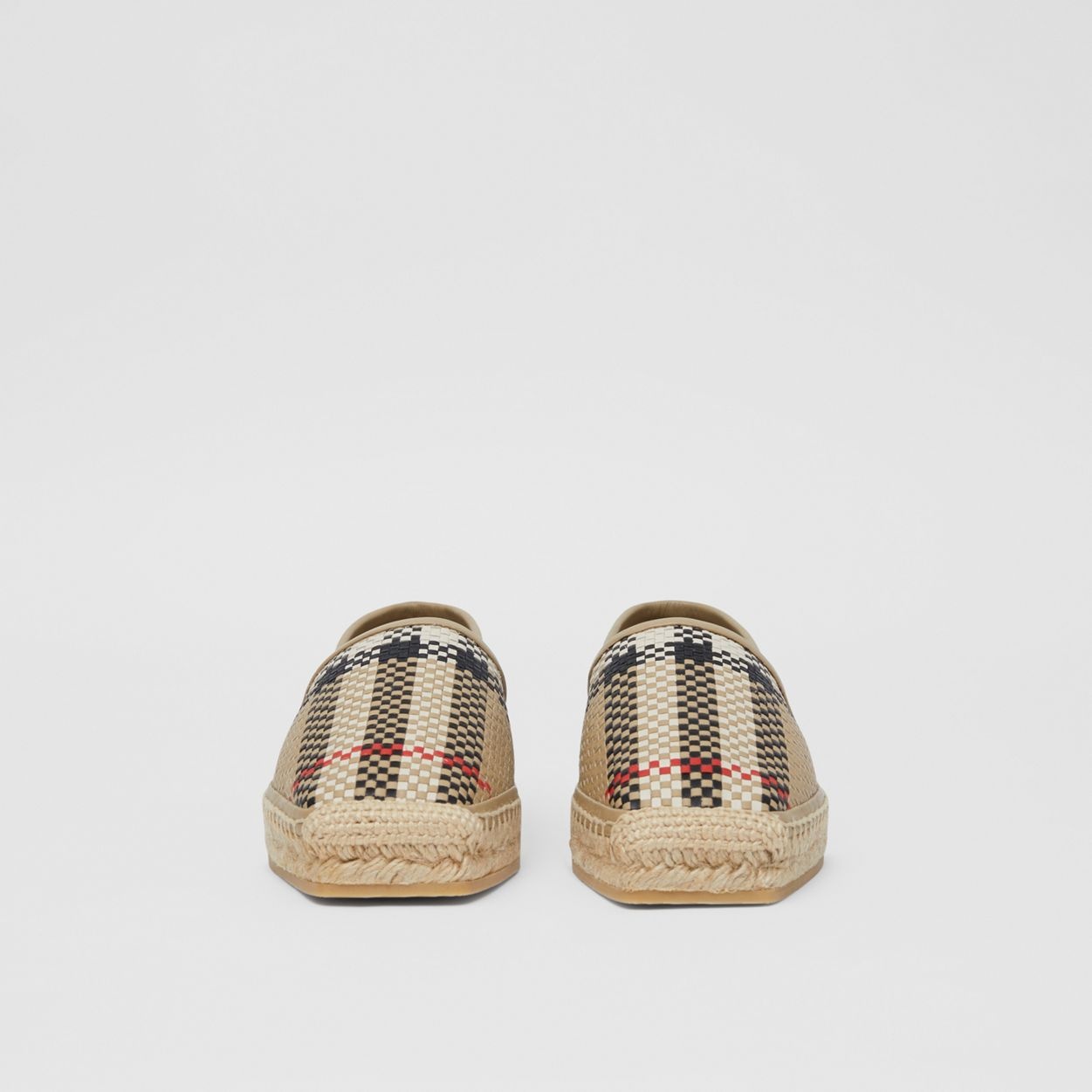 Latticed Leather Espadrilles - 4