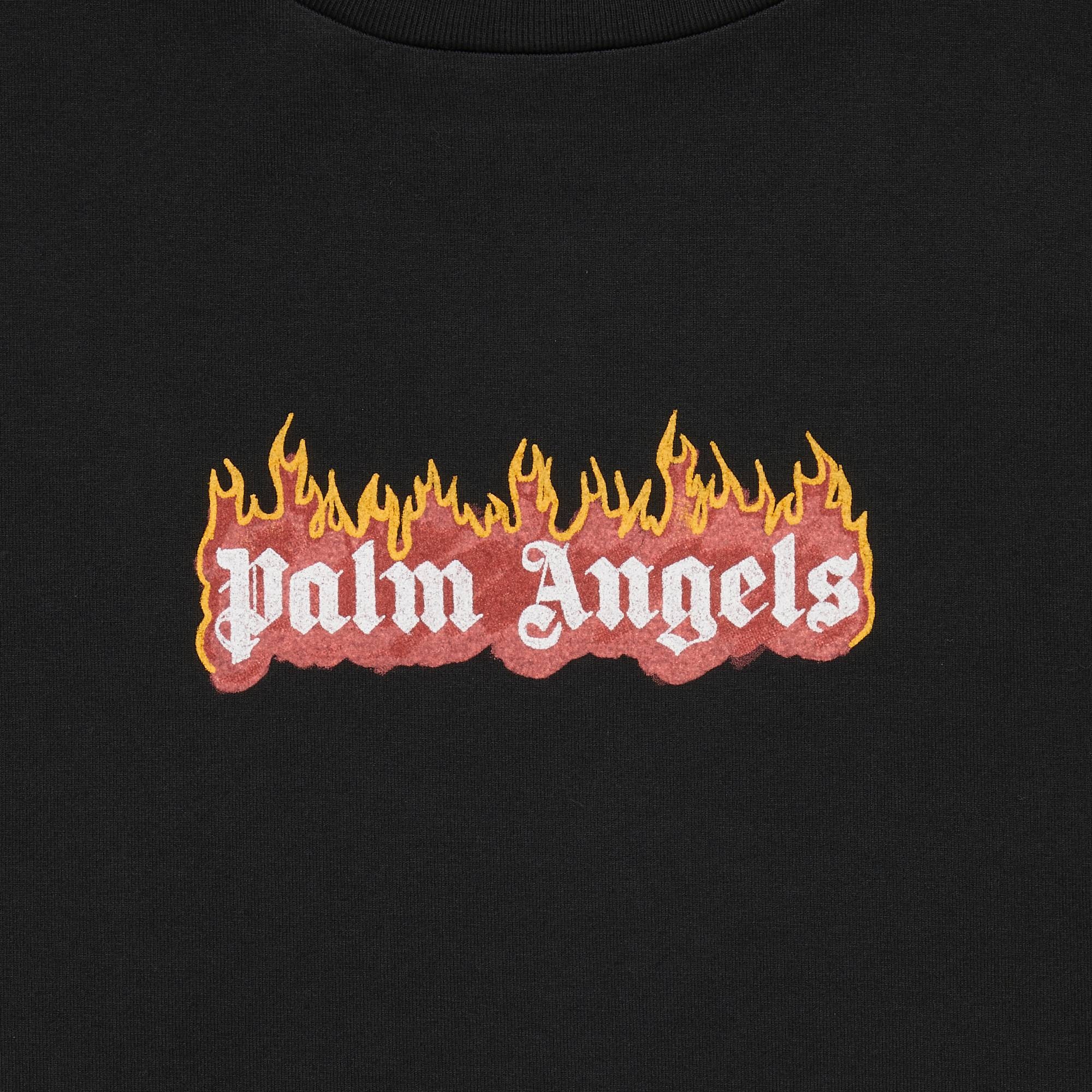 Palm Angels Burning Logo Tee 'Black/White' - 3