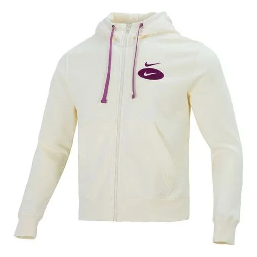 Nike Sportswear Swoosh League Logo Hoodie 'White Purple' DM5341-113 - 1