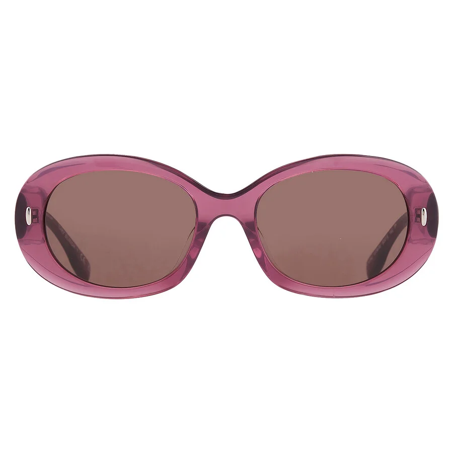 Tory Burch Dark Brown Oval Ladies Sunglasses TY7214U 317973 53 - 1