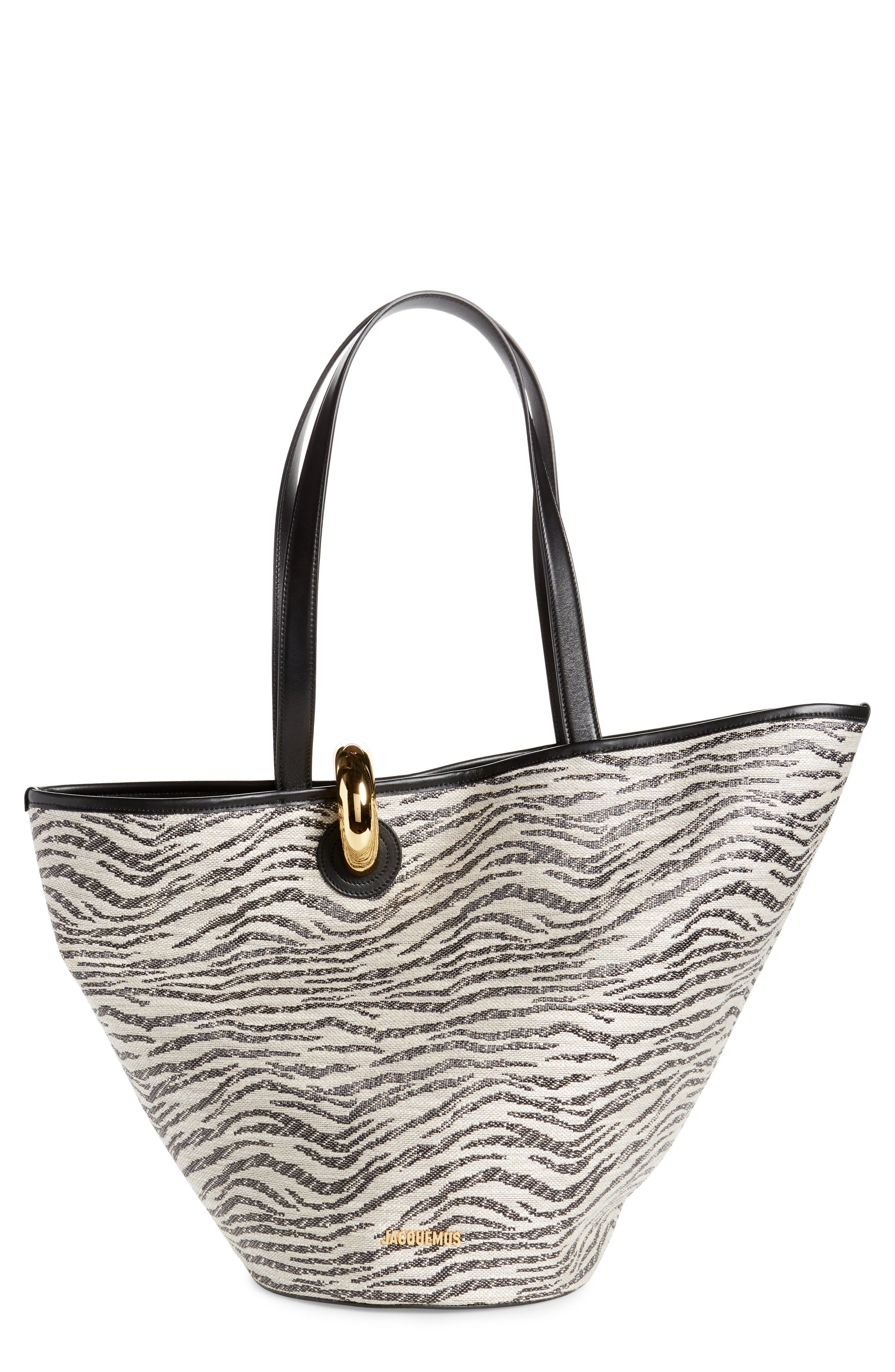 Jacquemus Le Bambola Zebra Print Tote in Black And White Zebra 9Dz at Nordstrom - 1