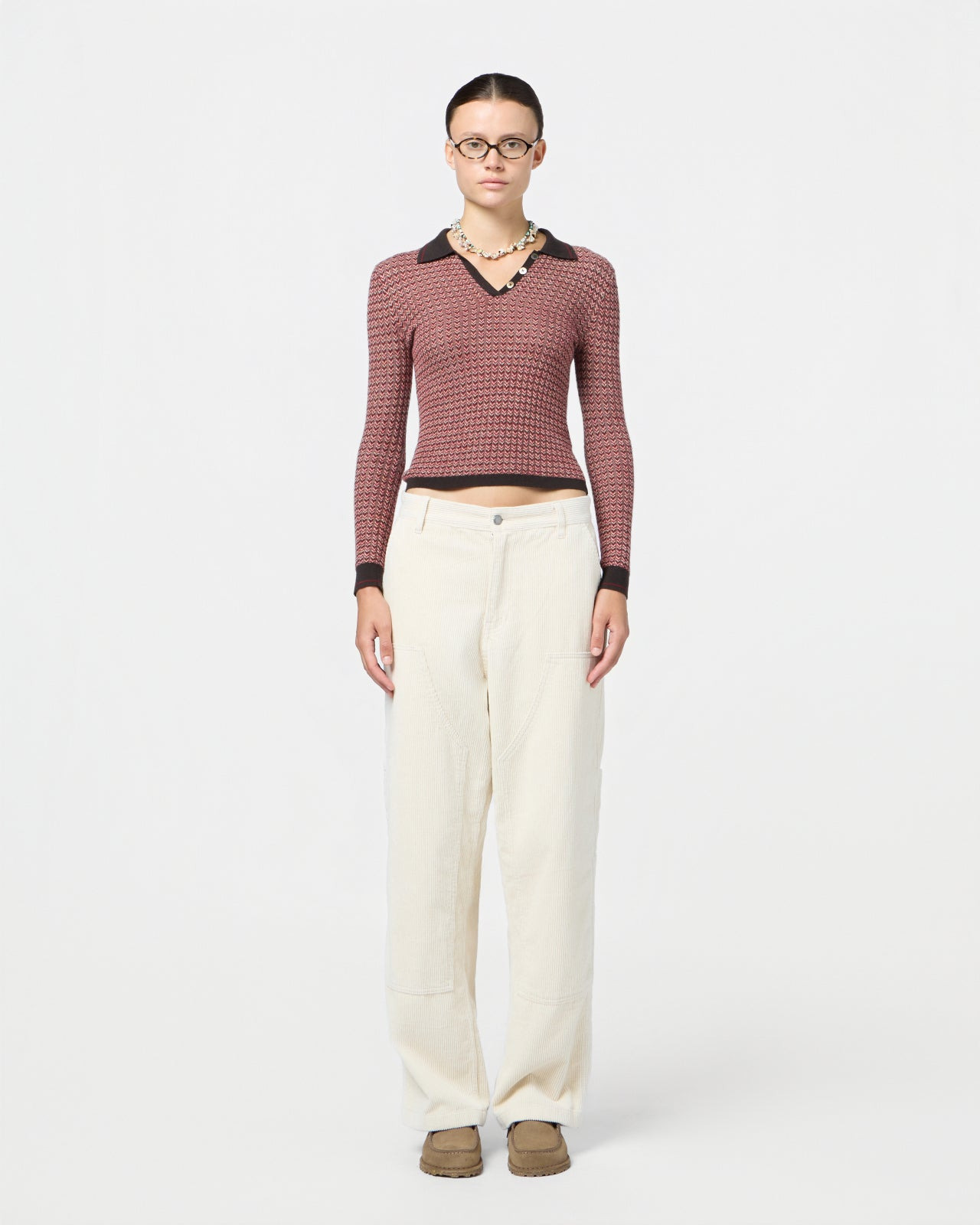 Chevron L/S Shrunken Polo - 3