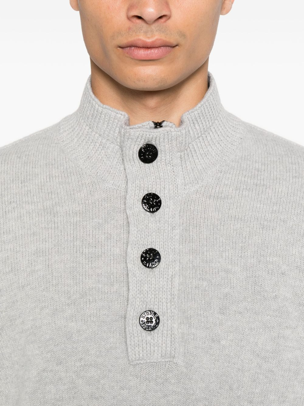 5100040 button-fastening patch-pocket sweater - 5