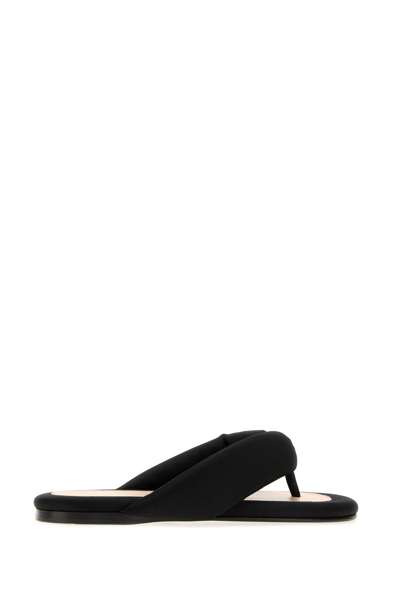 Carven Black satin thong slippers outlook