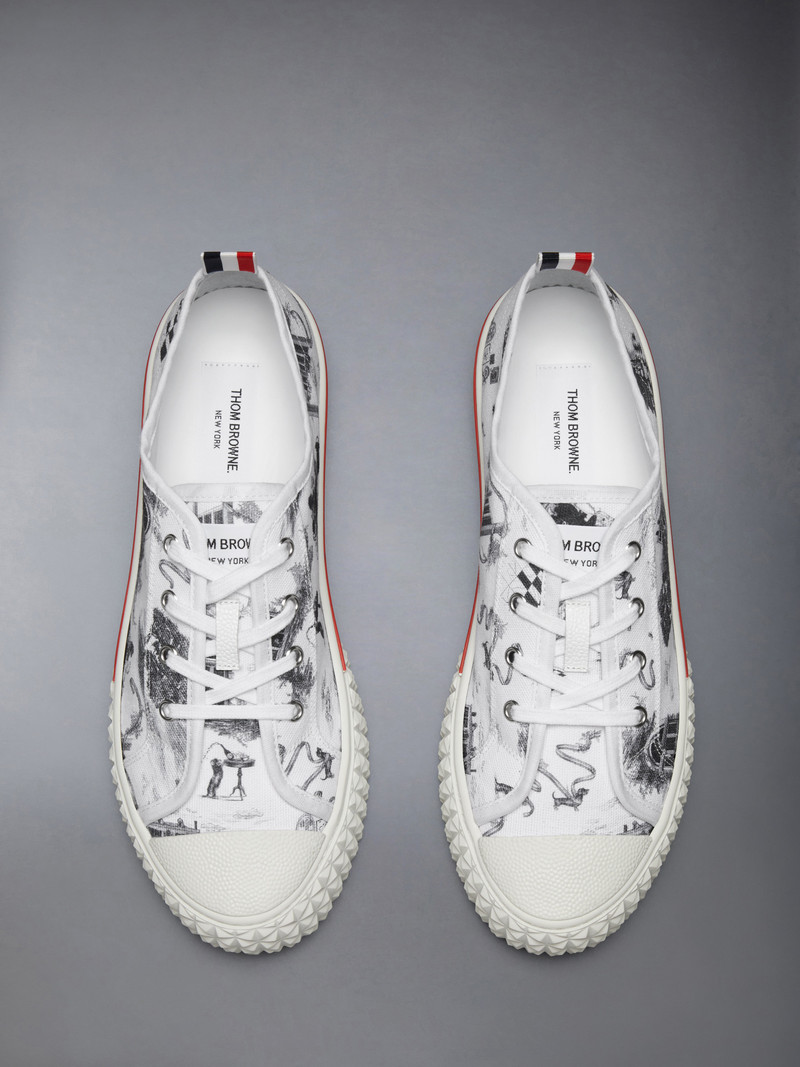CANVAS HECTOR TOILE LOW TOP SNEAKERS 4