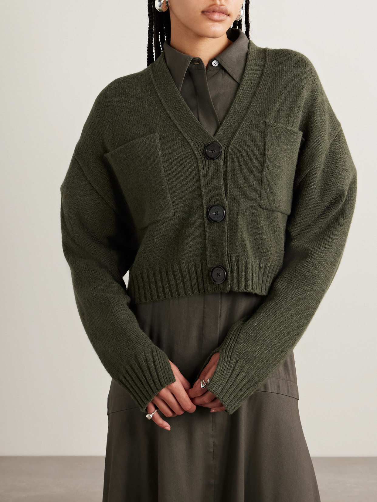Sofia Cropped Cashmere And Wool-blend Cardigan - 4