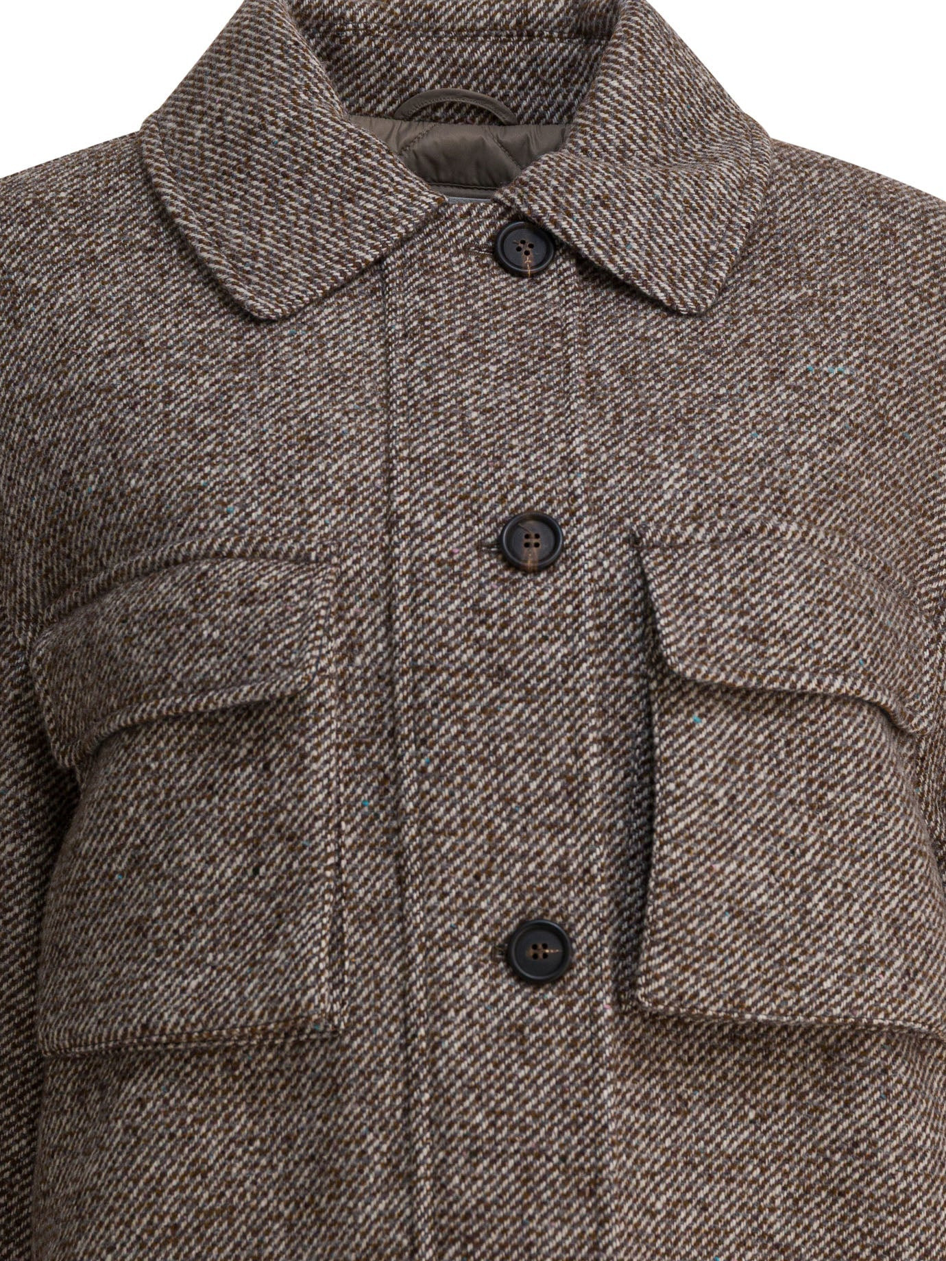 Brunello Cucinelli Women Coat In Diagonal Mélange Of Virgin Wool And Silk - 3