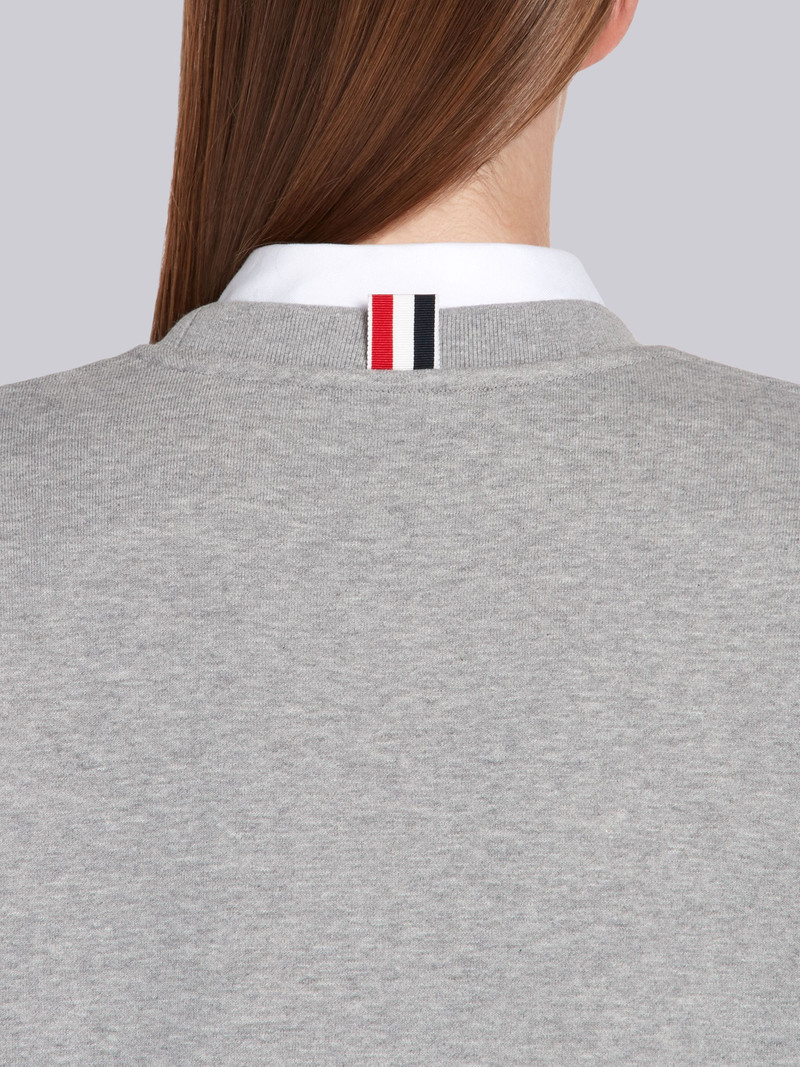 Light Grey Classic Loop Back 4-Bar Sweater Dress 5