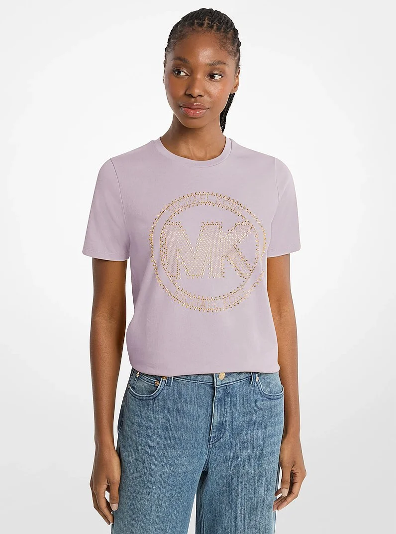 Studded Logo Charm Organic Cotton Jersey T-Shirt - 1