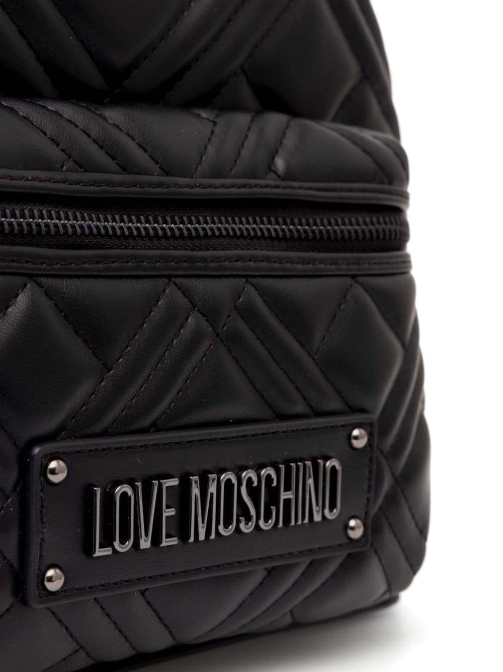 quilted logo lettering backpack - 4