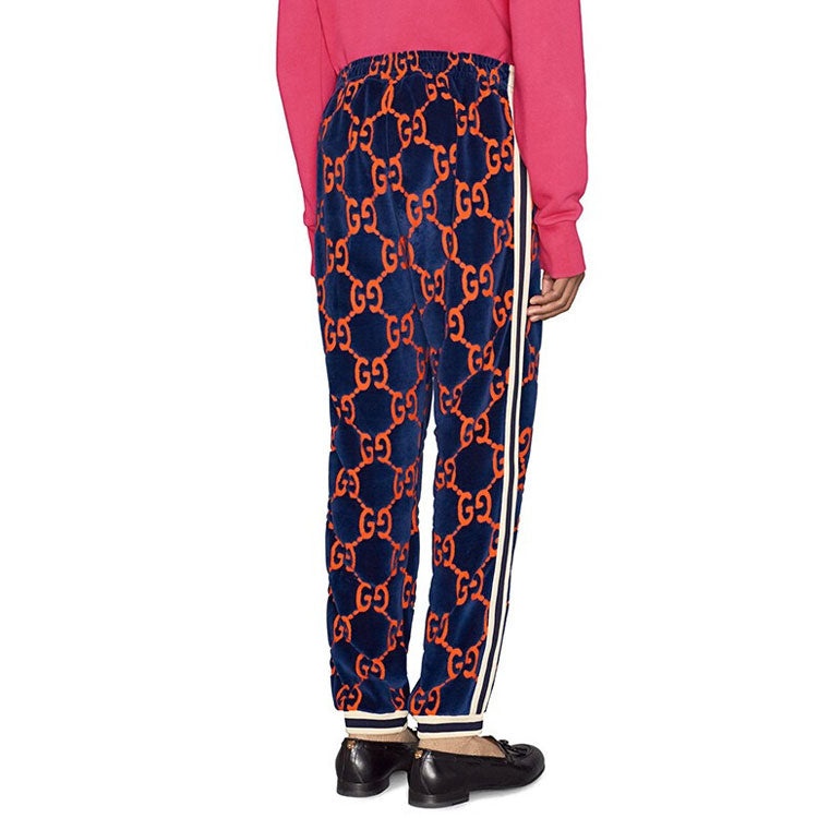 Men's Gucci Athleisure Casual Sports Long Pants/Trousers Blue Orange 522960-X9T39-4438 - 4