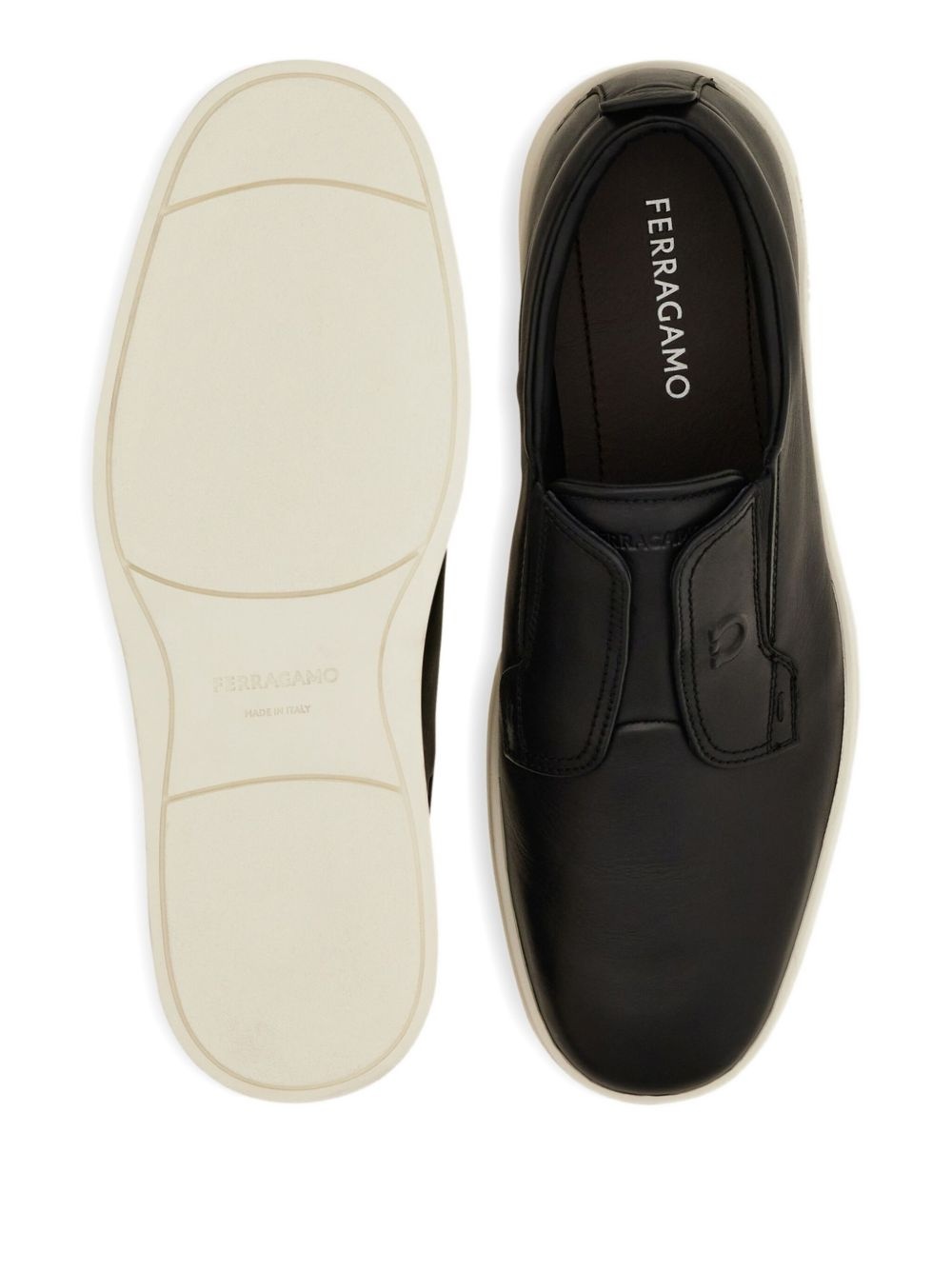 slip-on leather sneakers - 5