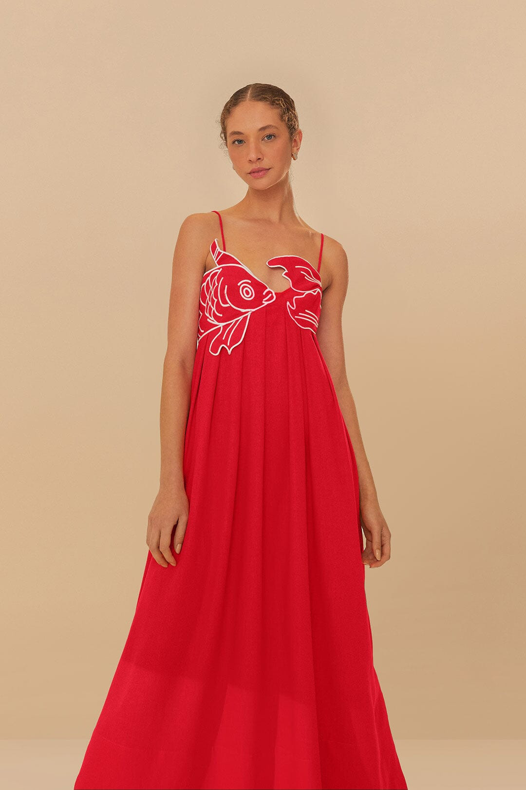 Red Fish Top Maxi Dress - 2