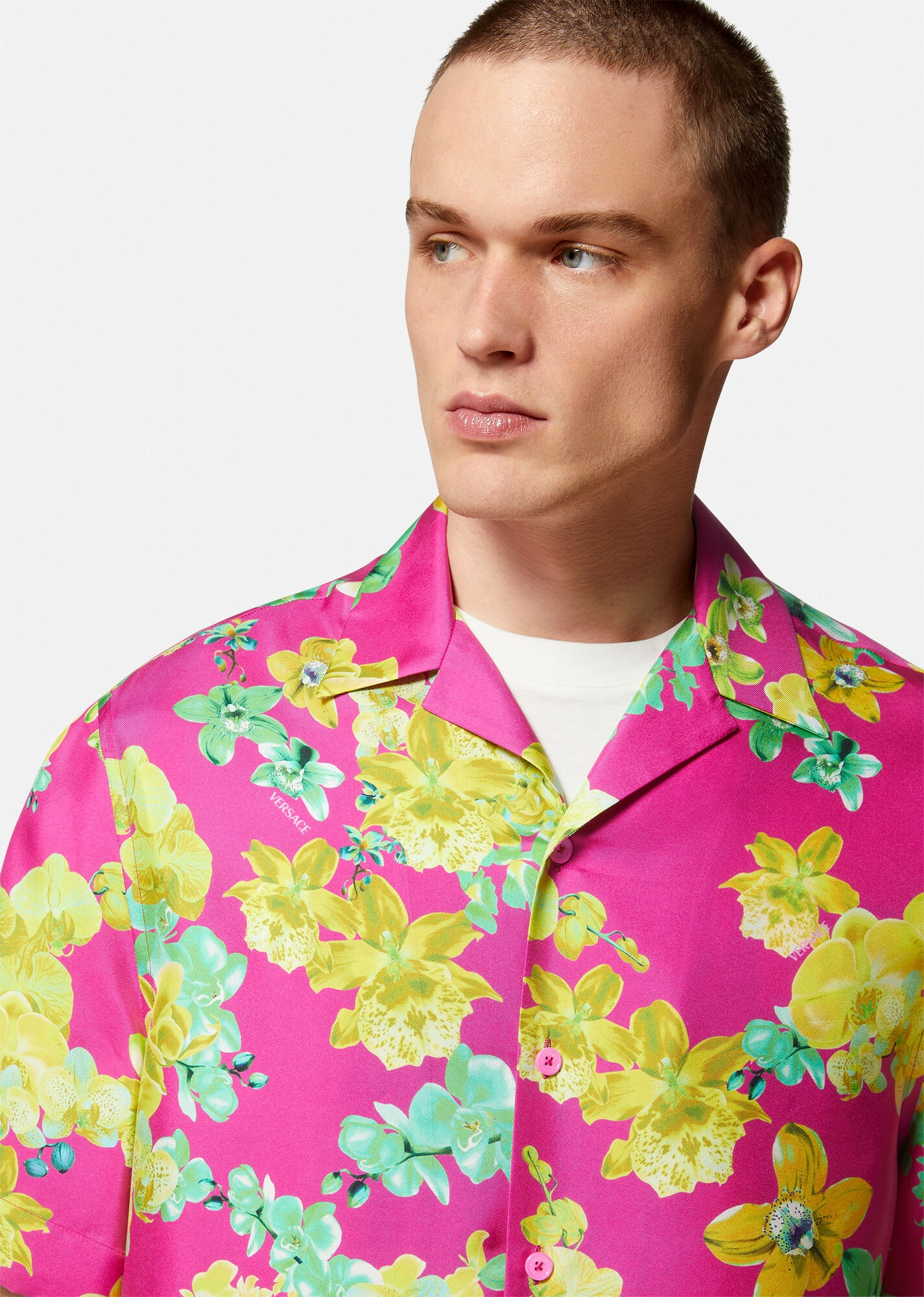 Versace Orchid Silk Shirt - 5