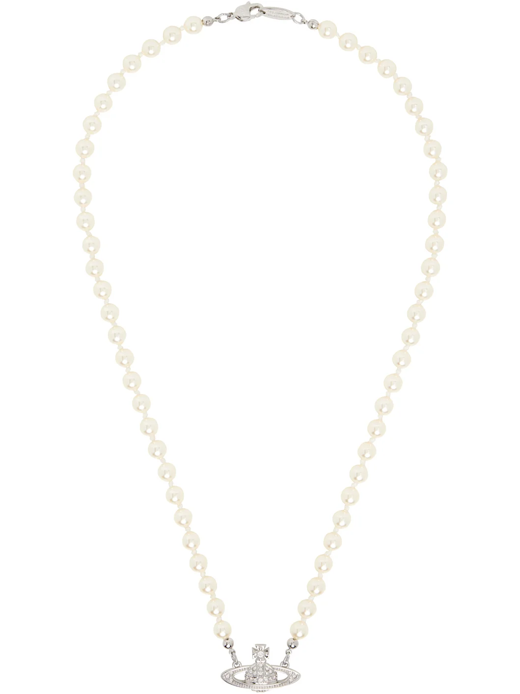 Mini Bas Relief Faux-Pearl Necklace - 1