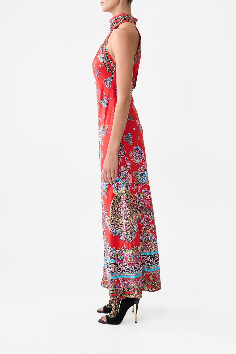 HIGH NECK BIAS DRESS - 4