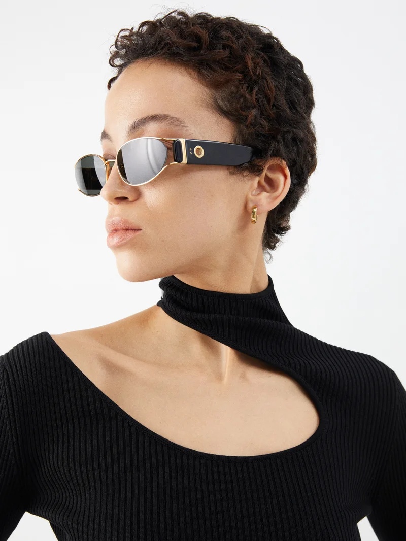 Shelby cat-eye titanium and acetate sunglasses - 3