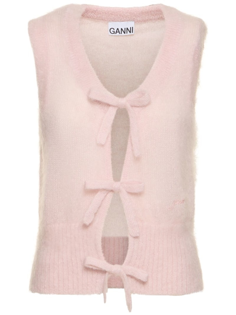 Light mohair blend tie-string vest - 1