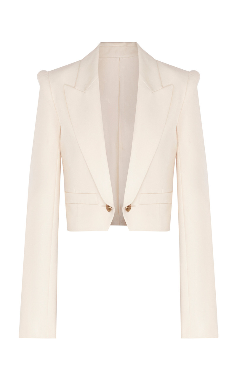 Hypnotic Wool Cropped Blazer ivory 1