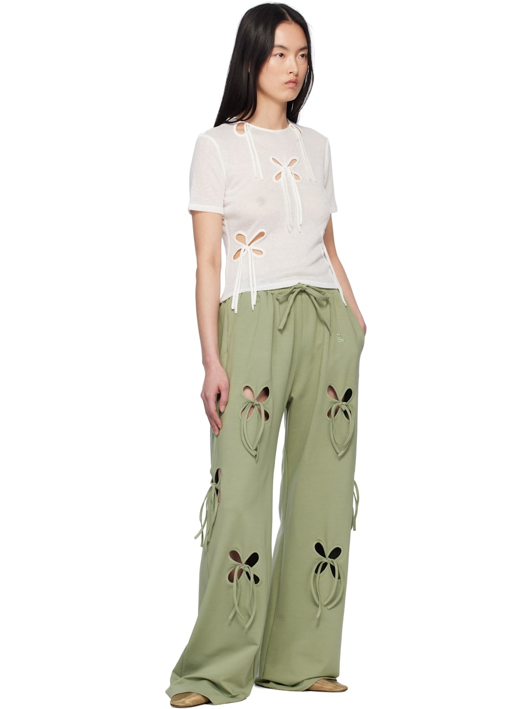 Green Petal Lounge Pants - 4