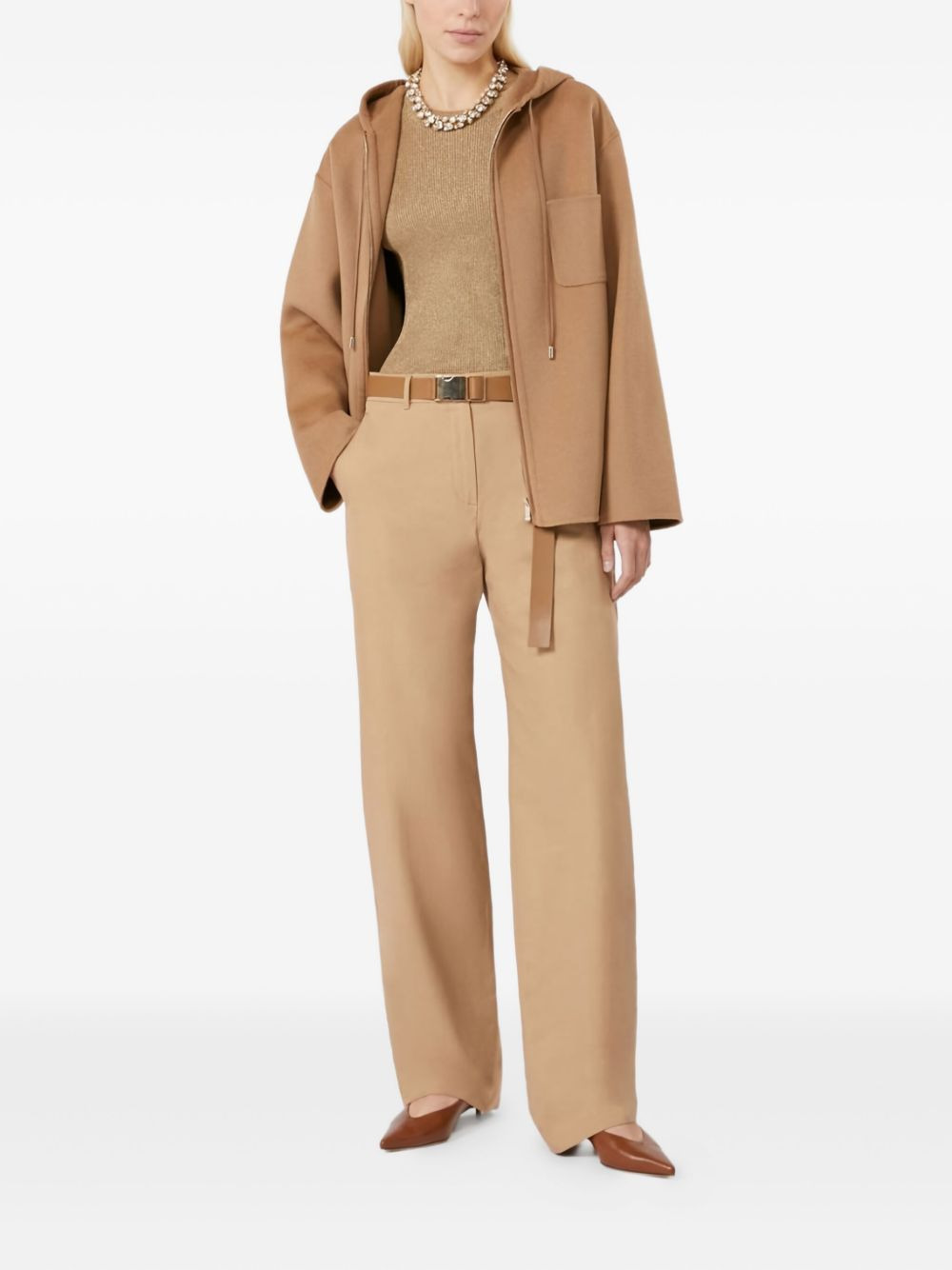 belted cotton trousers - 2