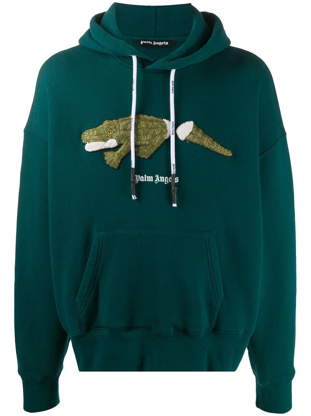 crocodile embroidered hoodie - 1