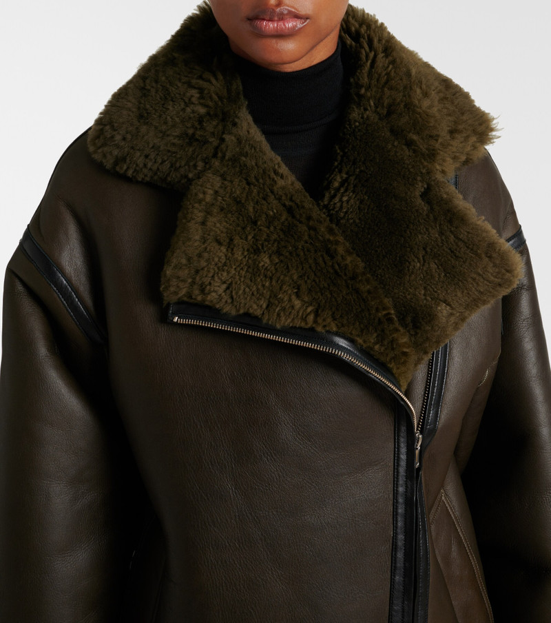 Jacqueline shearling-trimmed leather jacket 4