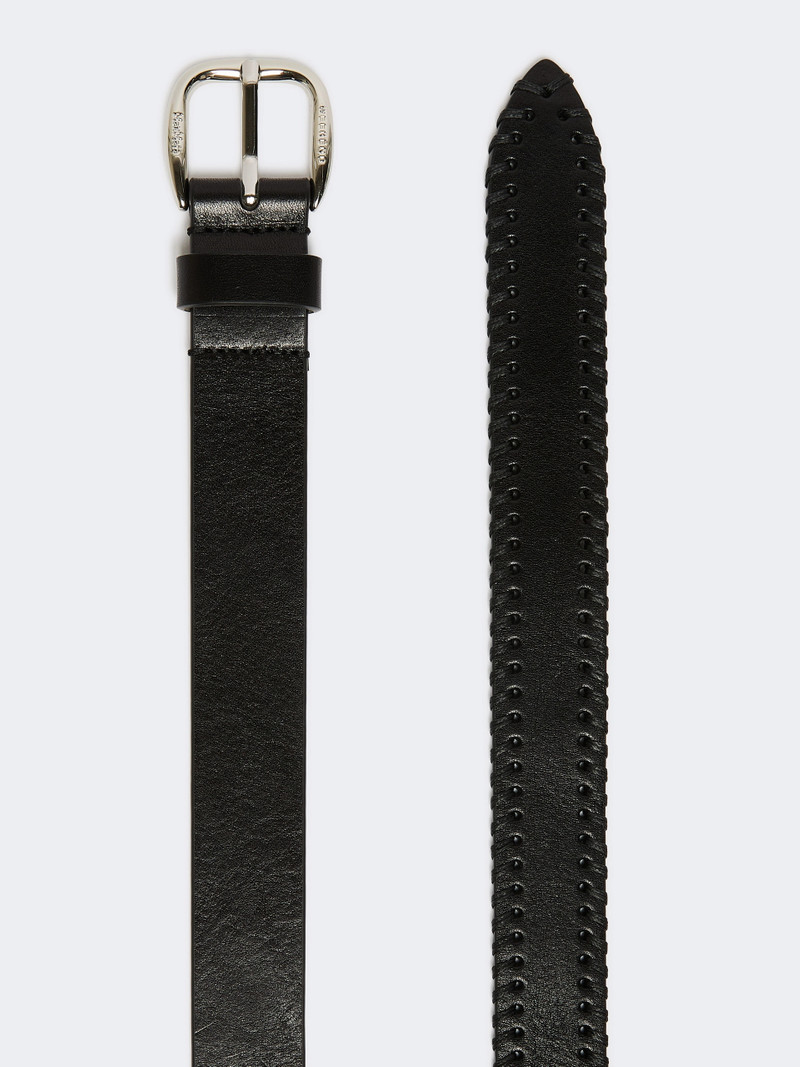WEEKEND Max Mara Leather belt with tip - BLACK outlook