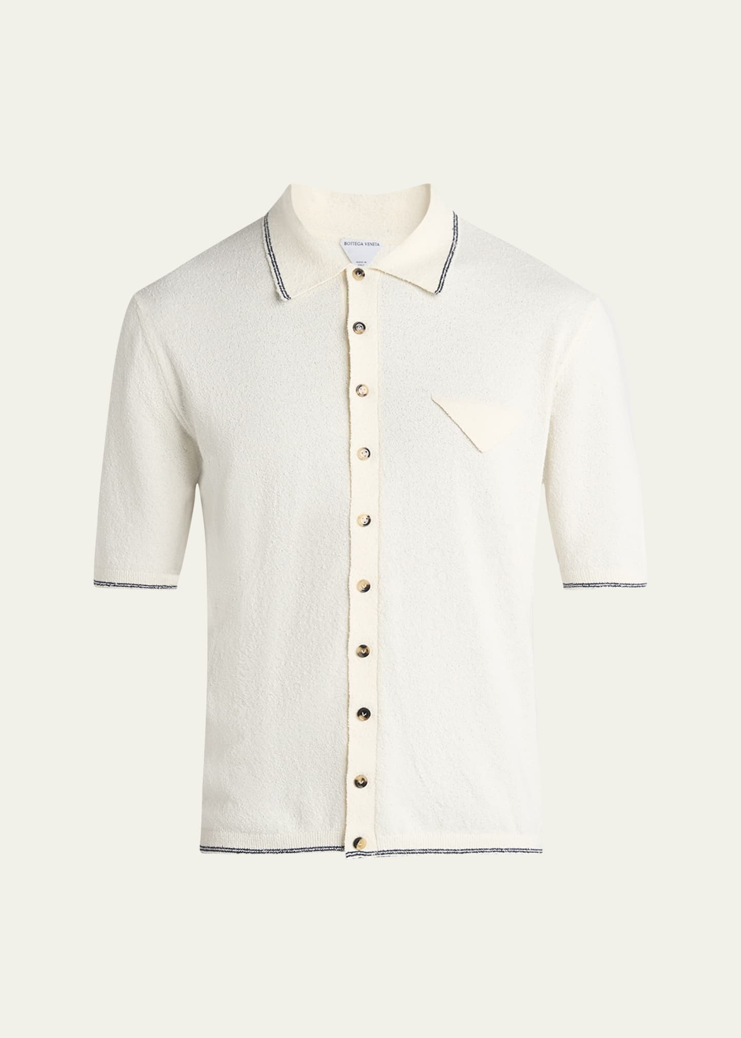 Men's Boucle Triangle Pocket Short-Sleeve Shirt - 1