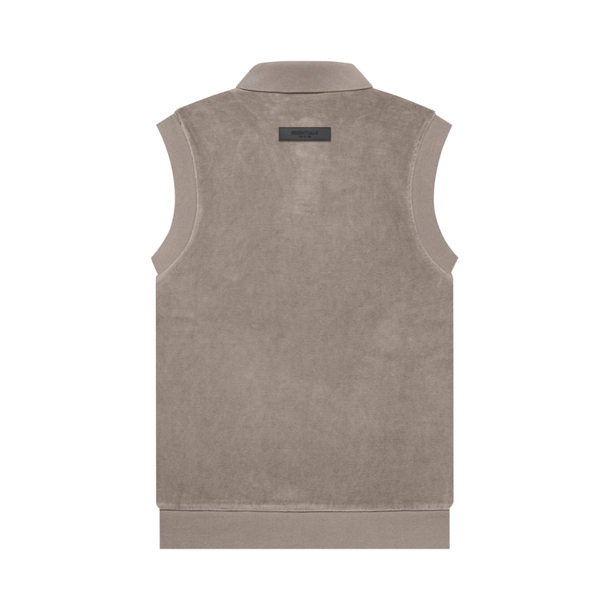 Fear of God Essentials Velour Sleeveless Polo 'Desert Taupe' - 2
