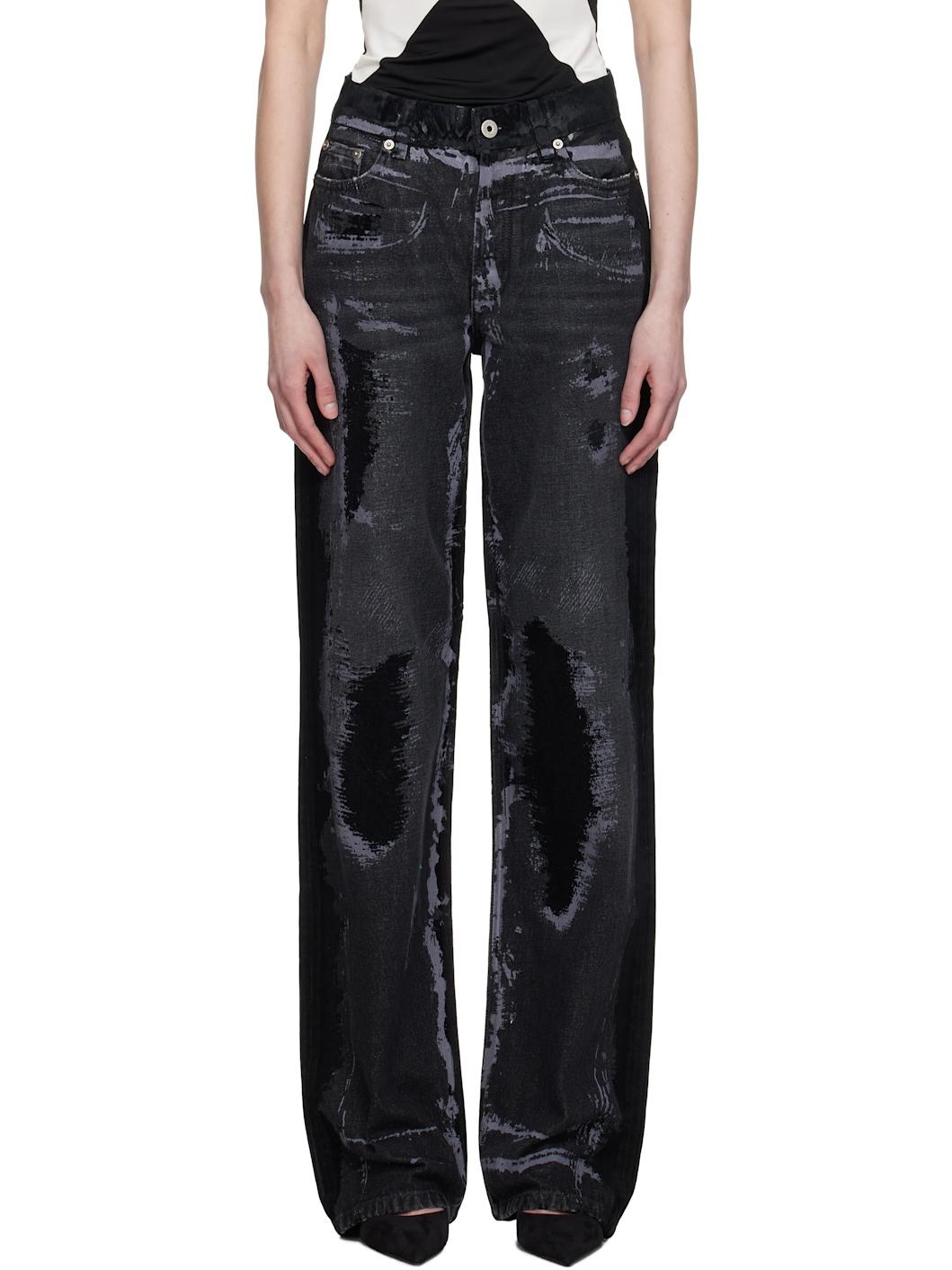 Black 'The Flocked' Jeans - 1