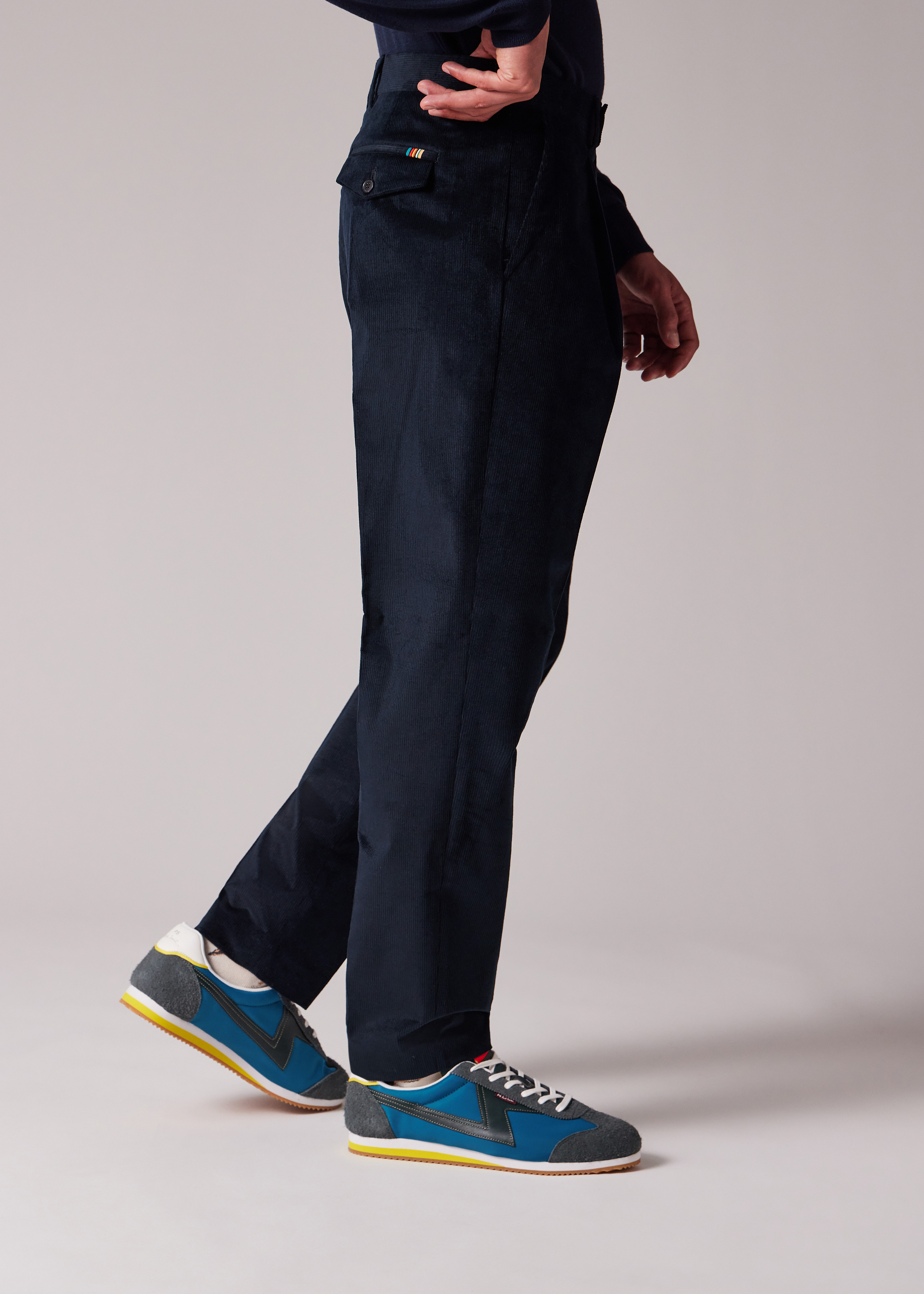 Tapered-Fit Navy Cotton and Wool-Blend Corduroy Trousers - 5