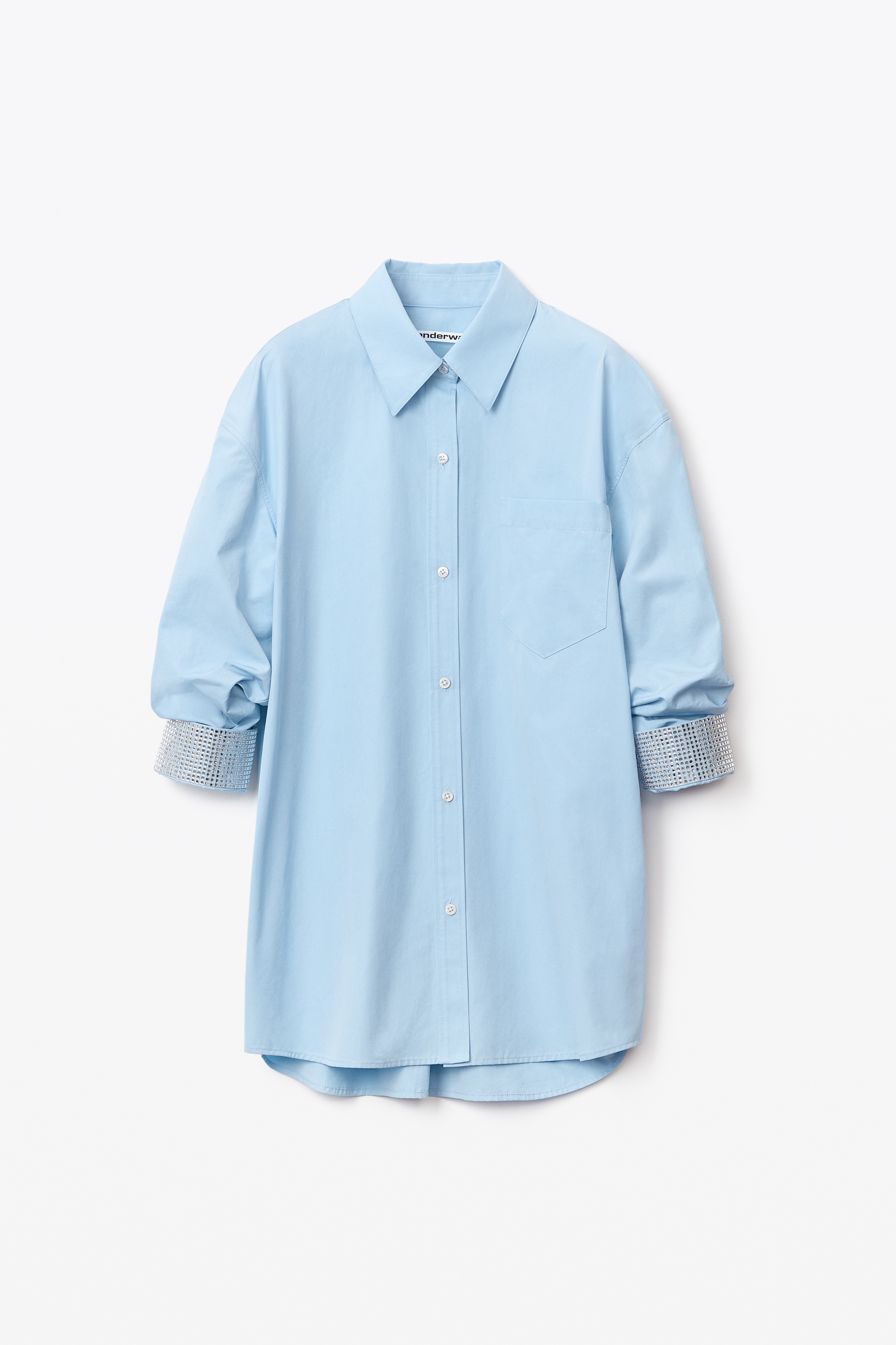 CRYSTAL CUFF OVERSIZED SHIRT IN POPLIN - 1