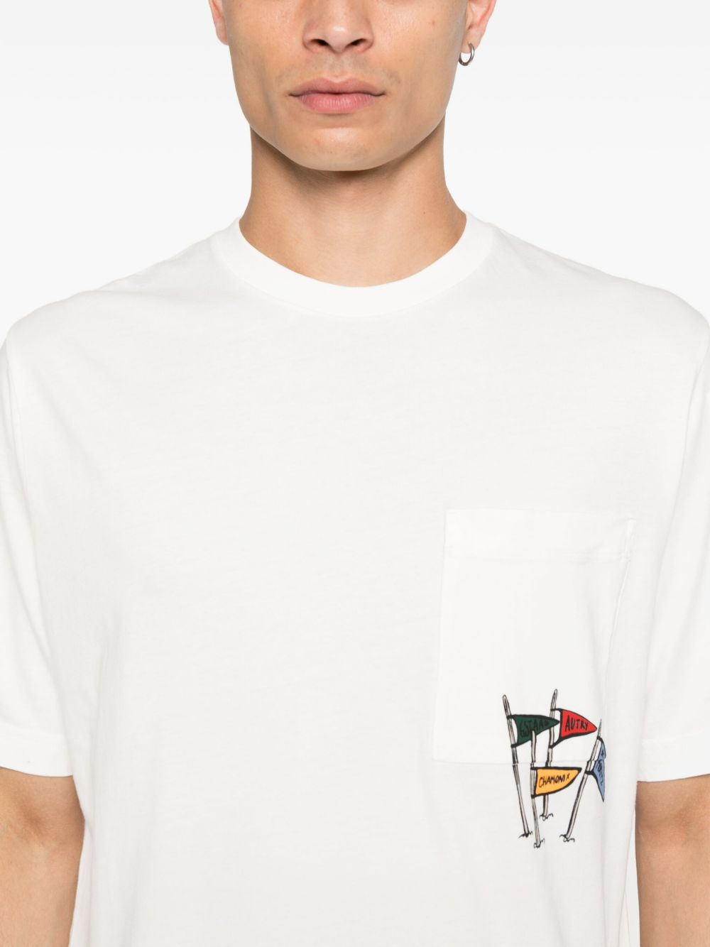 flag-print crew-neck T-shirt - 5