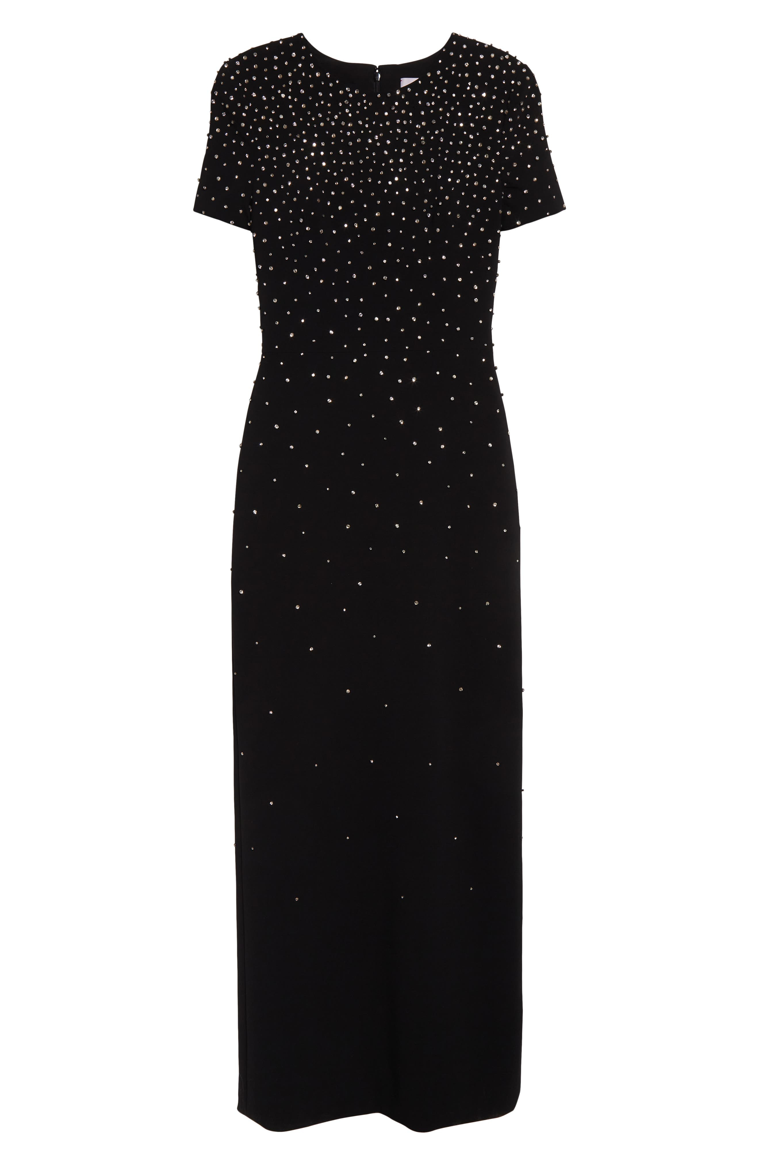 Carolina Herrera Crystal Embellished Stretch Crepe Column Gown in Black at Nordstrom - 5