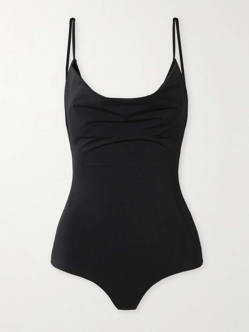 draped scoop-neck 수영복 - 1