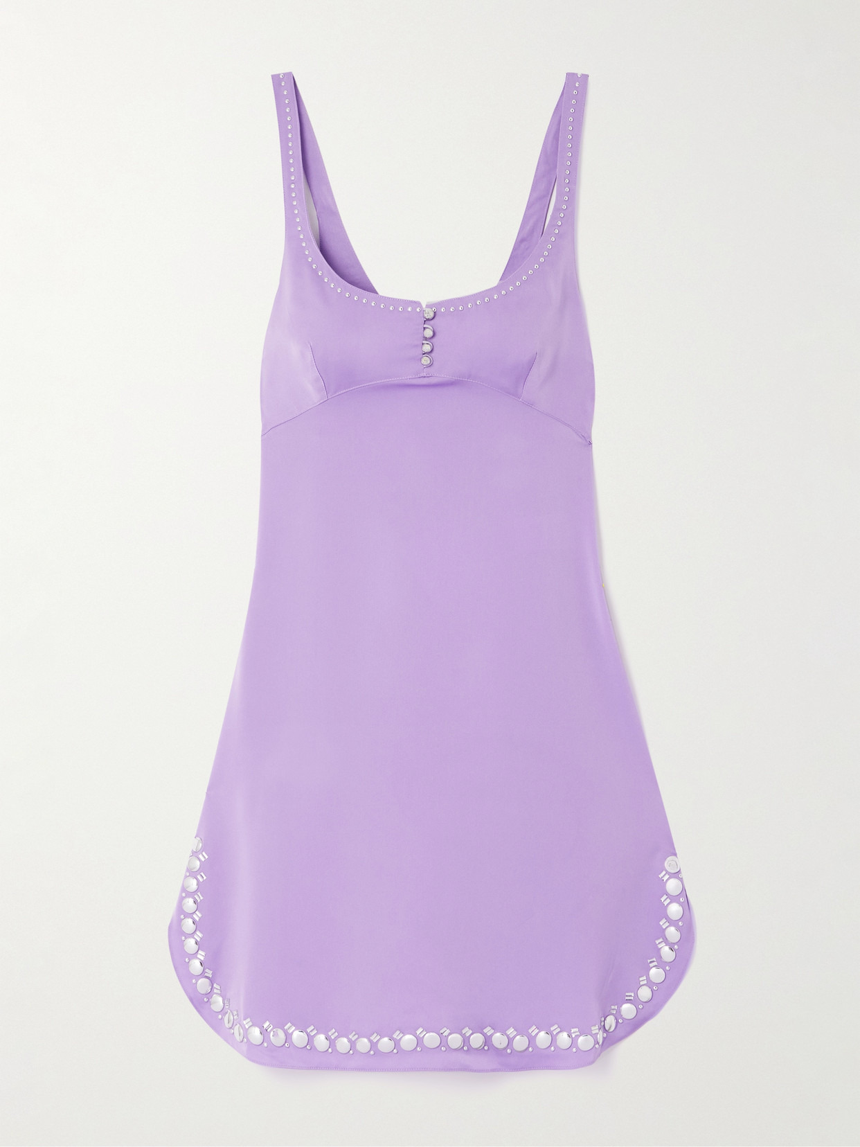 Embellished Satin Mini Dress - 1
