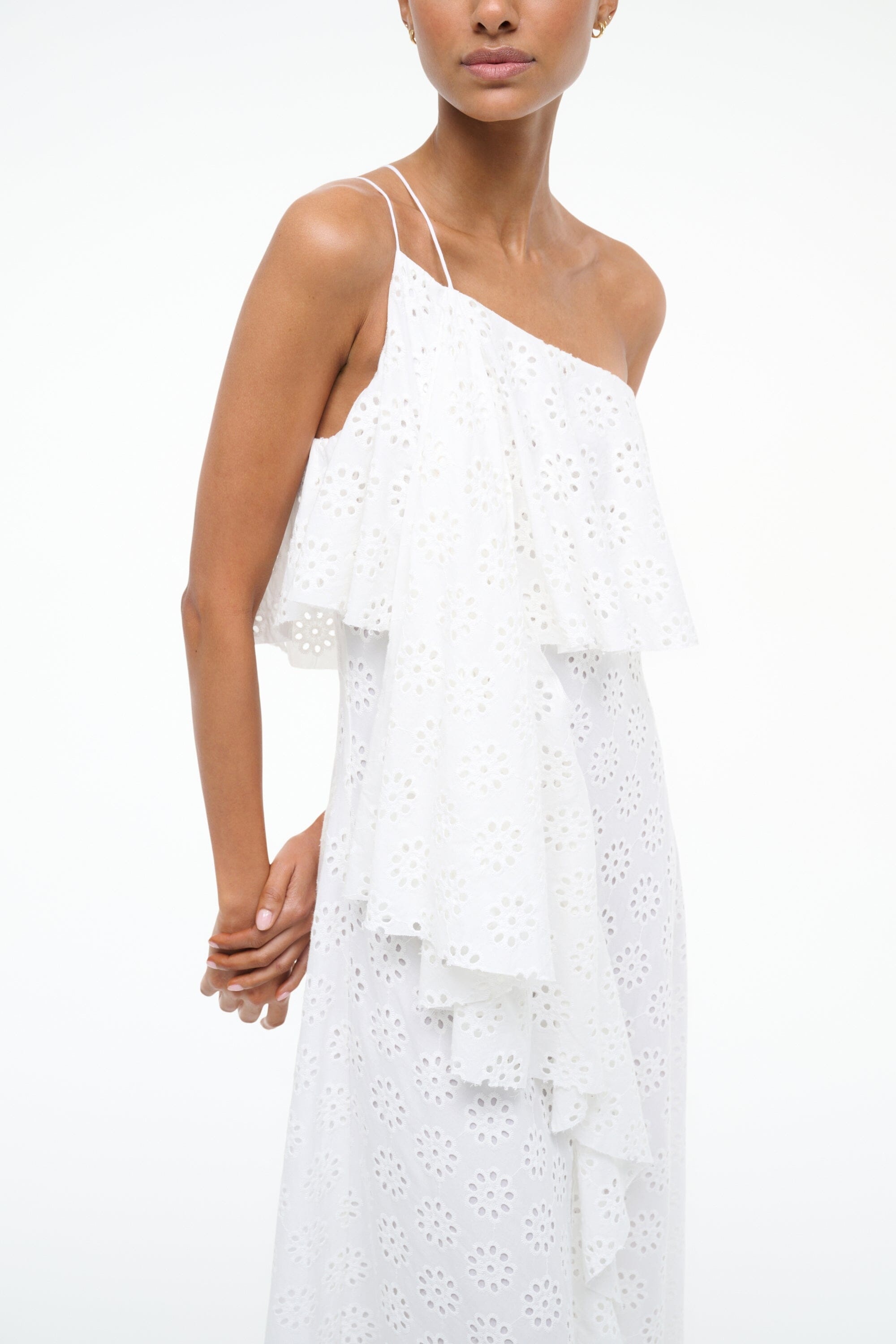 STAUD ISA DRESS WHITE EYELET - 2