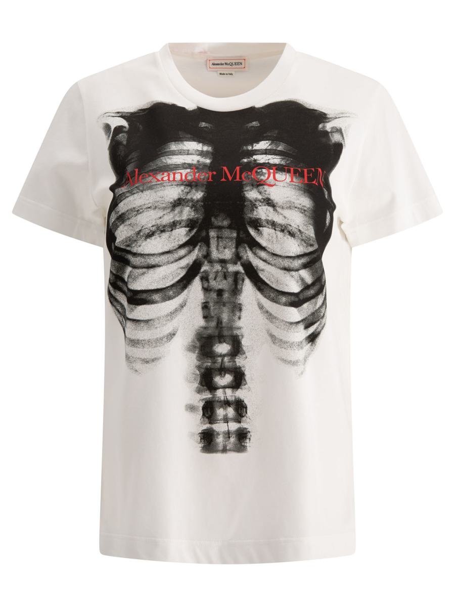 Alexander McQueen T-Shirt With Rib Cage Print - 1