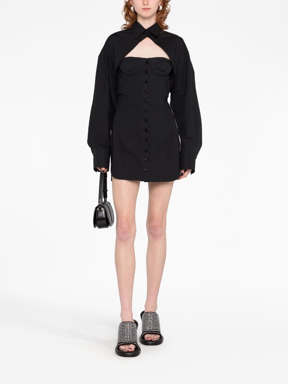 cut-out bustier shirtdress - 2