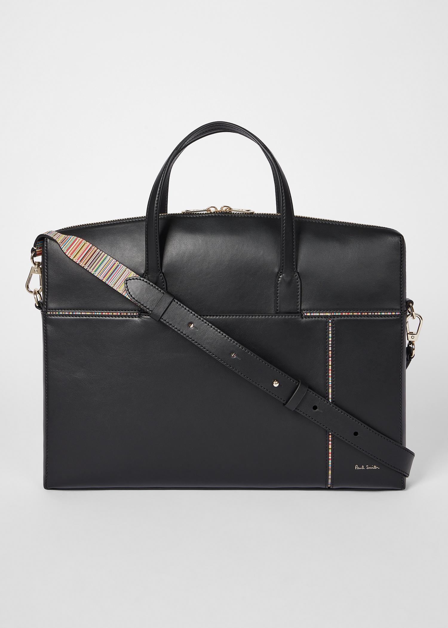 Women's 'Signature Stripe' Trim Leather Slim Folio - 2