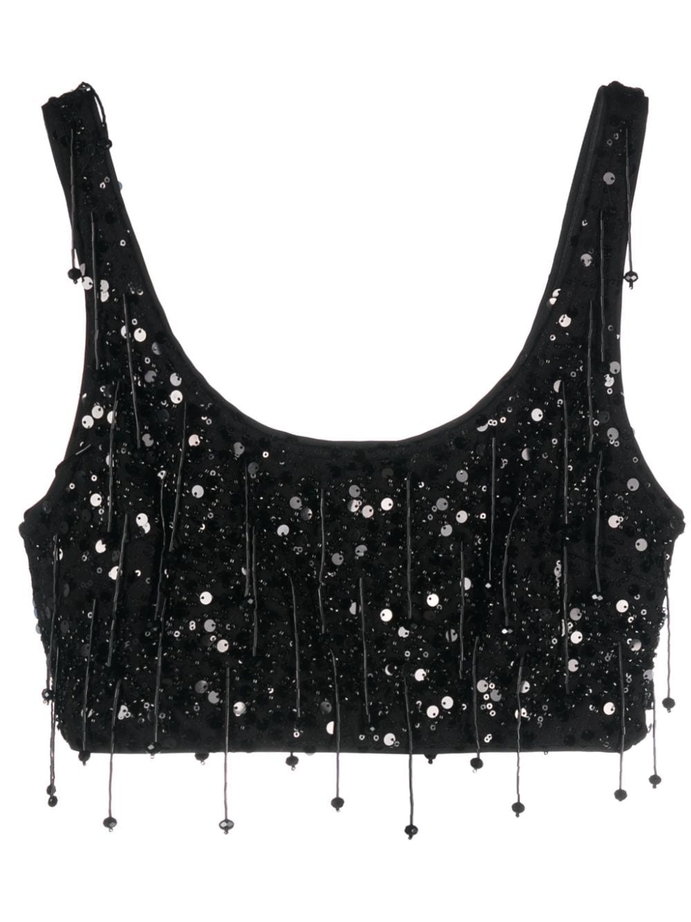 paillette-embellished cropped tank top - 1