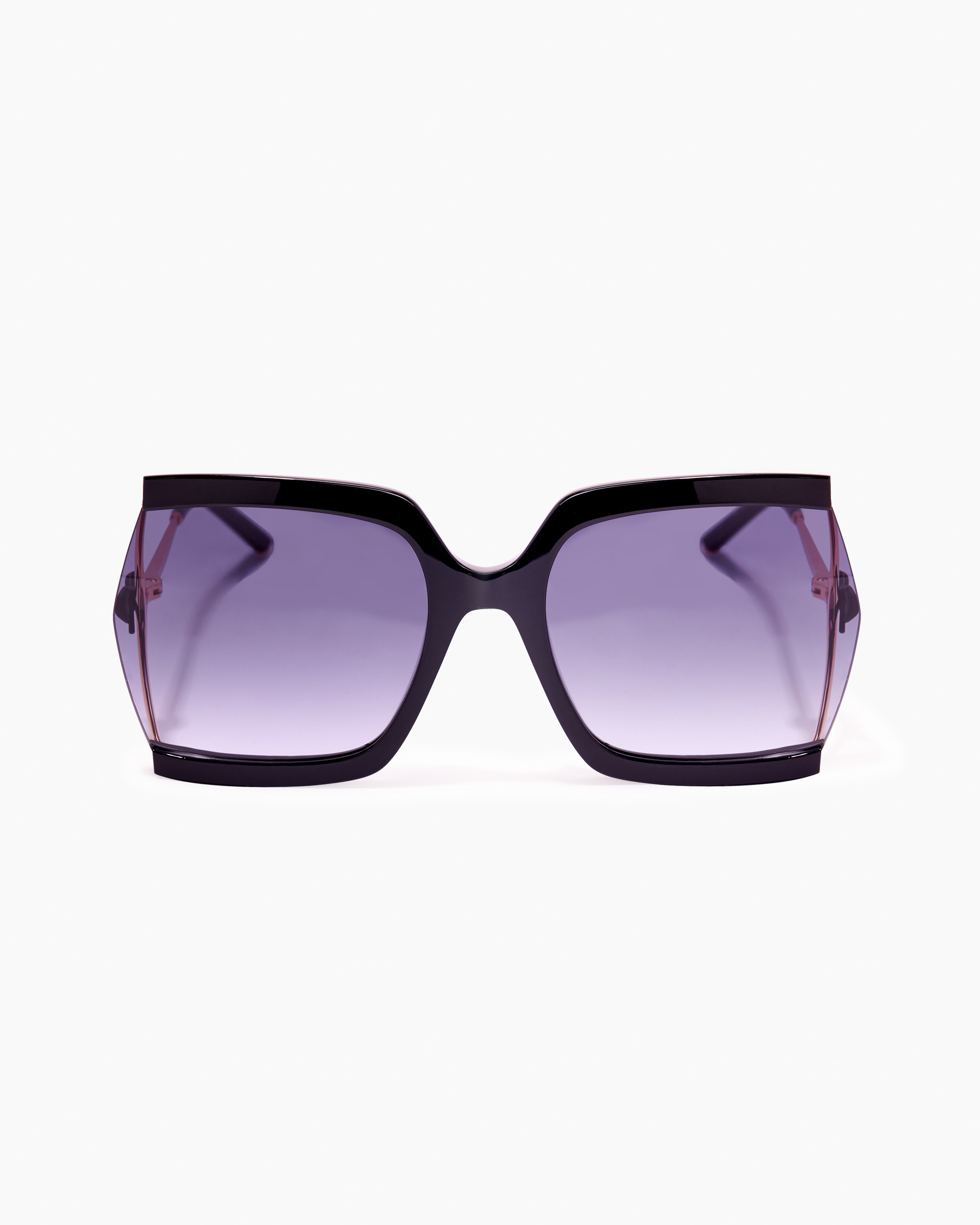 Bow-Embellished Oversized Rectangular Sunglasses - 1